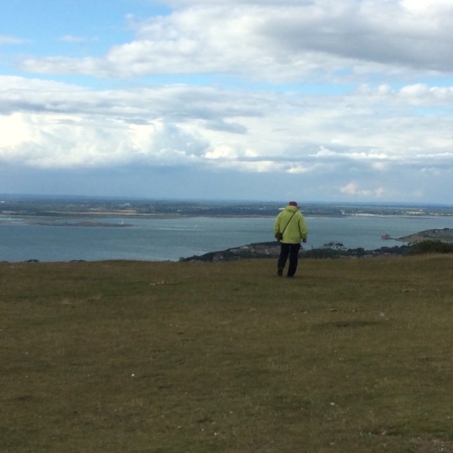 John White going on his way after stopping to chat